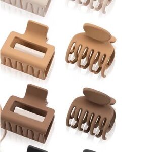 Elegant Tan and Black Hair Claw Clips Set